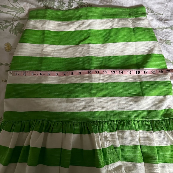 Kate Spade Señorita striped skirt cream green sprout stylish size 10 - Picture 15 of 16
